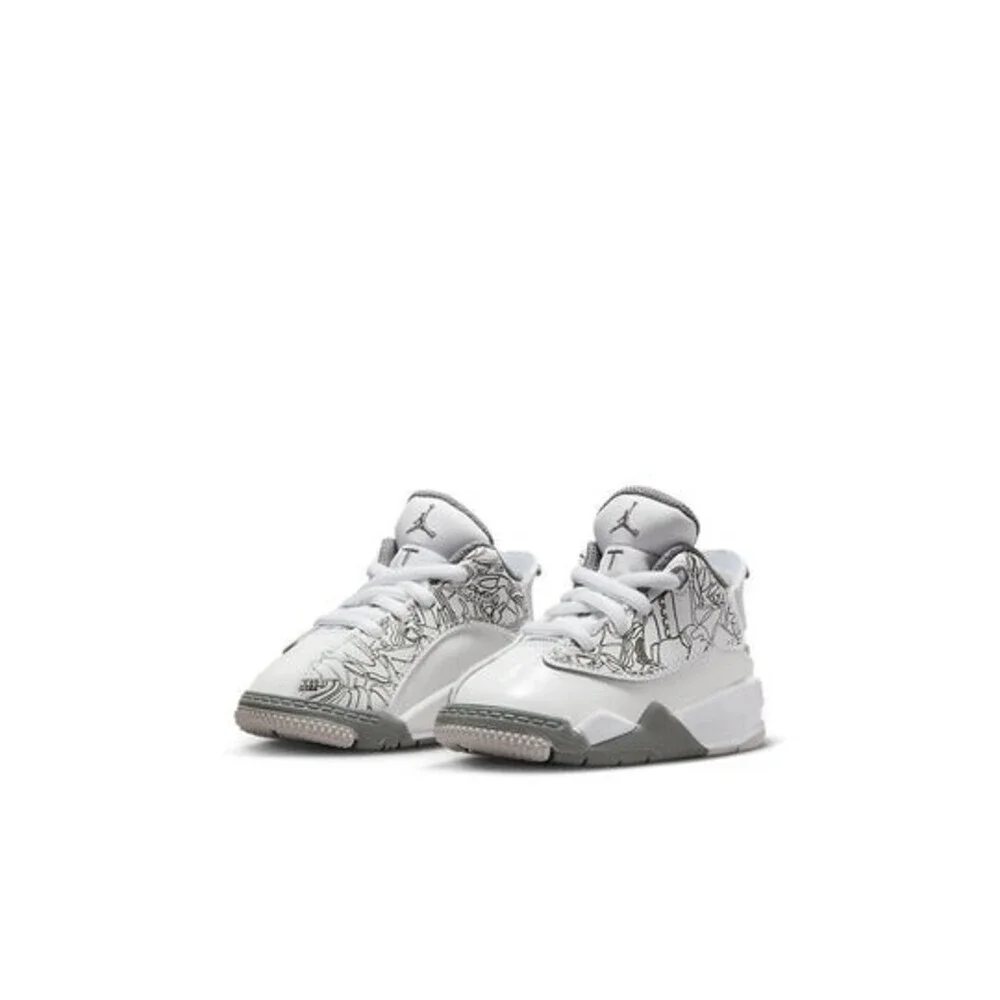 Air Jordan Dub Zero DV1358-107 Toddler 4 White Cool Gray Lifestyle Shoes GBNC22